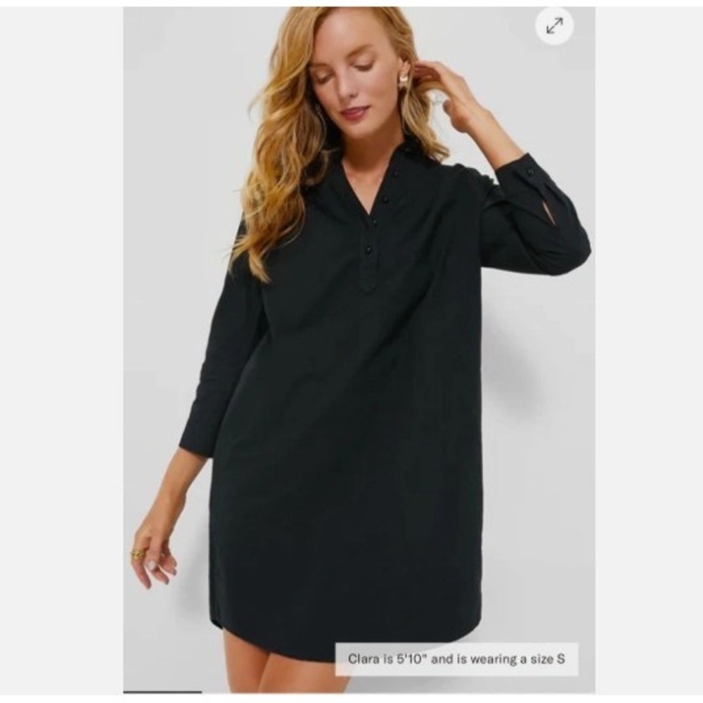 Tuckernuck Pomander Place Henley‎ Shift Dress Cotton Classic Black Small